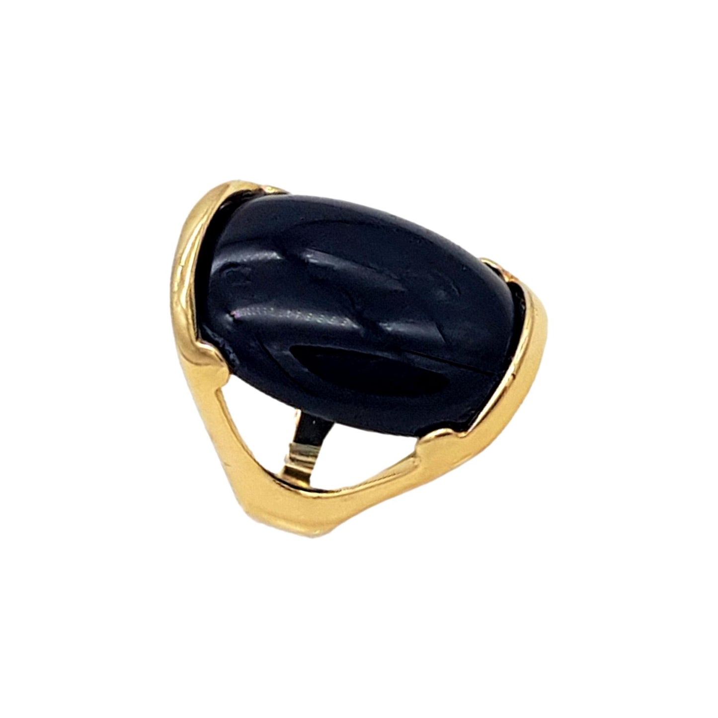 ANILLO MEDIANO OVALADO GEMAS CHAPADO ORO 18K SODALITA 9 (22)