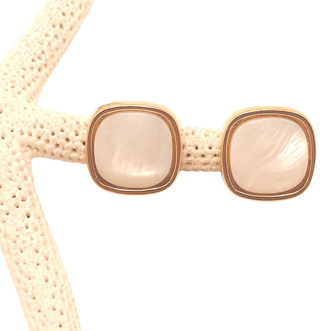 Square Framed Earring - Mother of Pearl - 18K Gold Plated