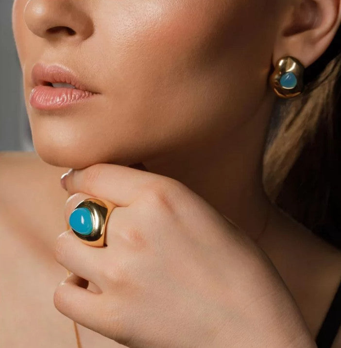 Bold Collection Large Earring - Rose Quartz