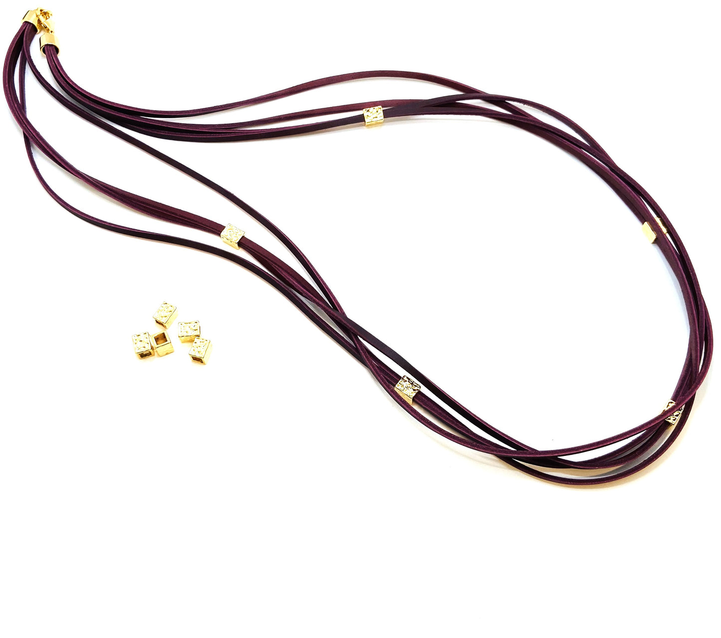 Iberia Long Necklace- Burgundy