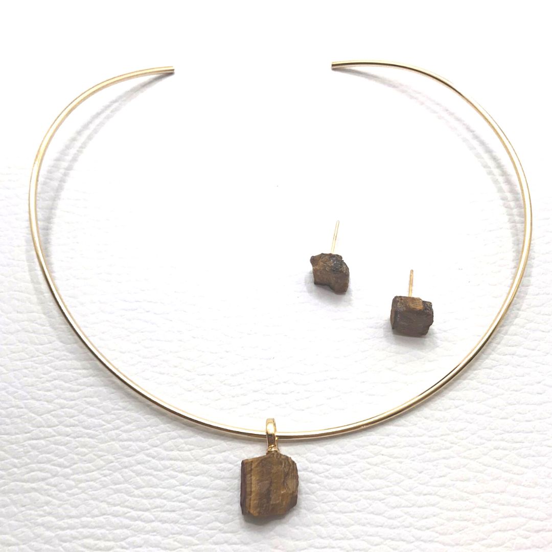 Colgante de piedras preciosas en bruto - Ojo de tigre