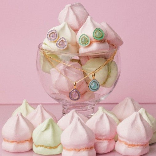 Gelato Drop Shaped Ring - Blue Sky Agate