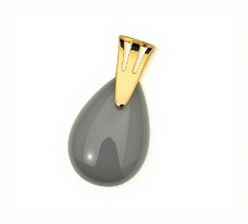 Drop Stone Pendant- Smoke Obsidian