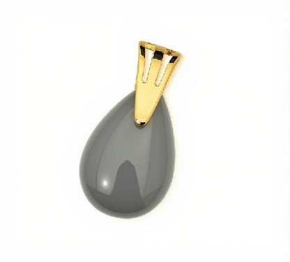 Drop Stone Pendant- Smoke Obsidian