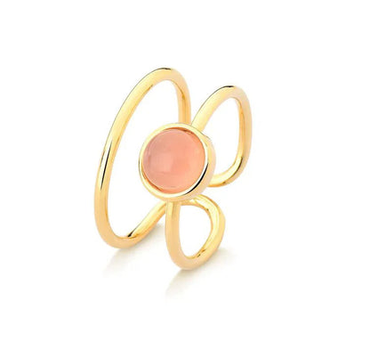 Whisper Double Band Ring - Rose Quartz