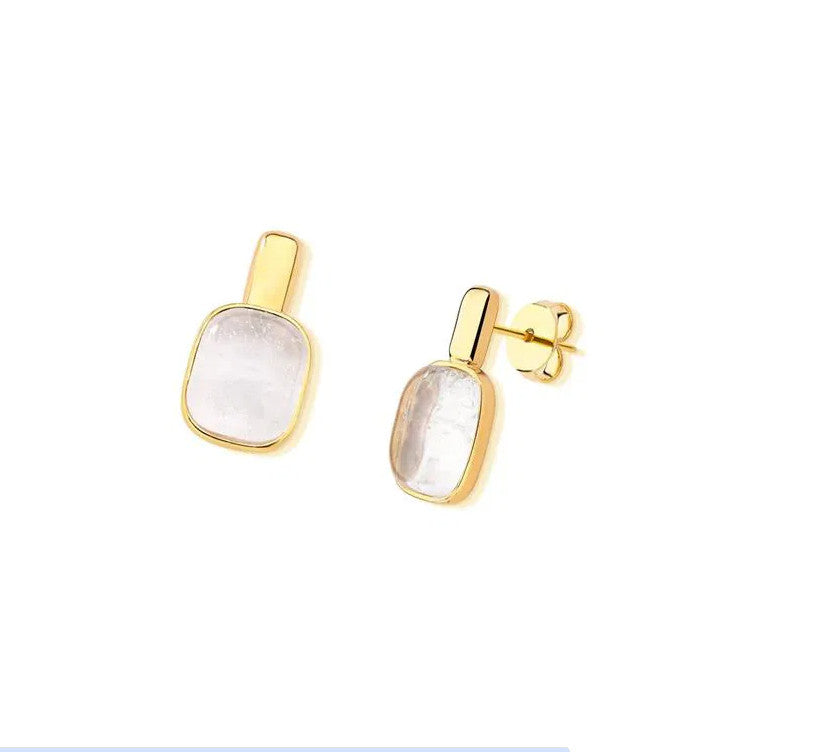 Arete de cadena con geoda de amatista