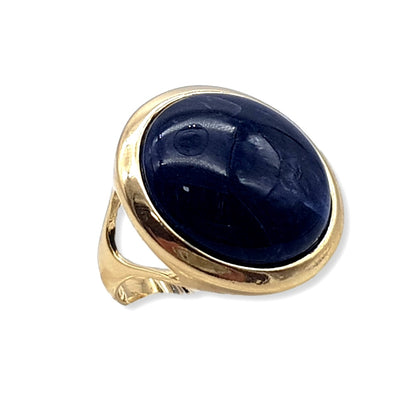 Round Gemstone Frame Ring -Sodalite