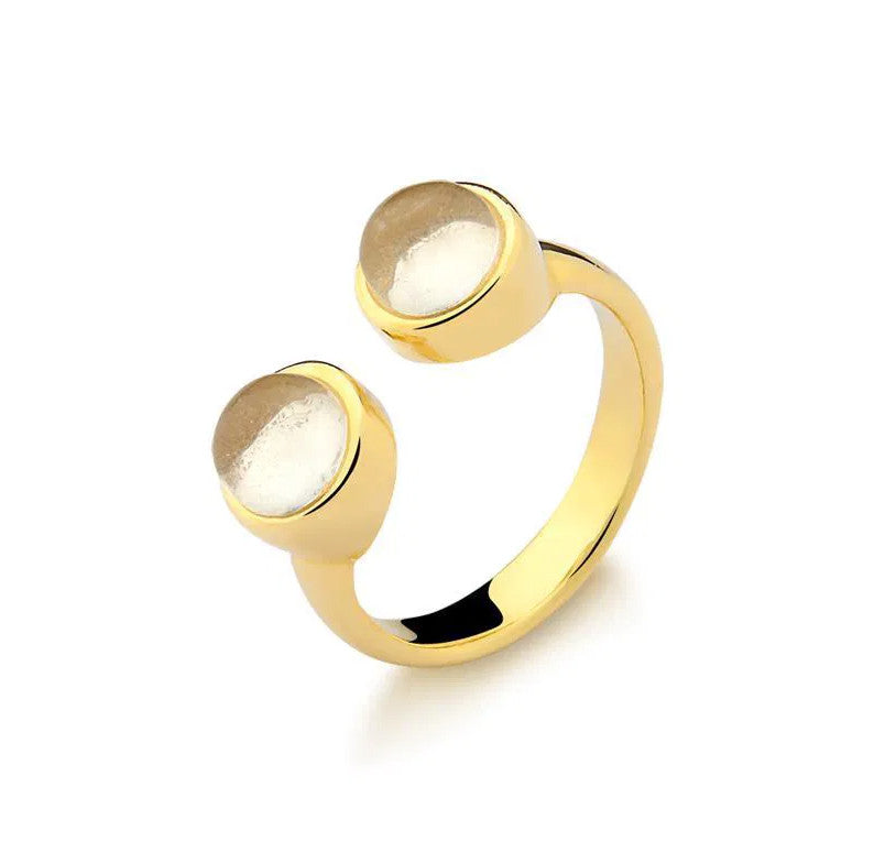 Crystal Quartz Twin Ring