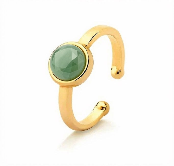 Whisper Adjustable Ring - Green Quartz