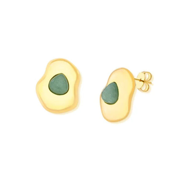Bold Collection Large Earring - Green Quartz