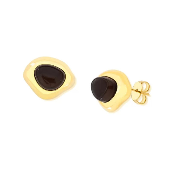 Bold Collection Statement Earring - Smoke Obsidian