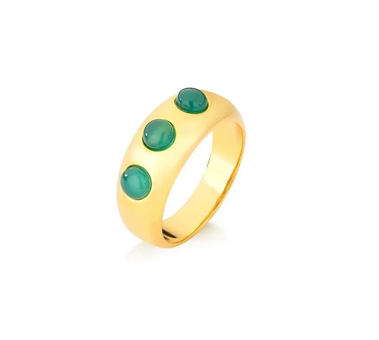 Bold Collection Ring - Green Agate