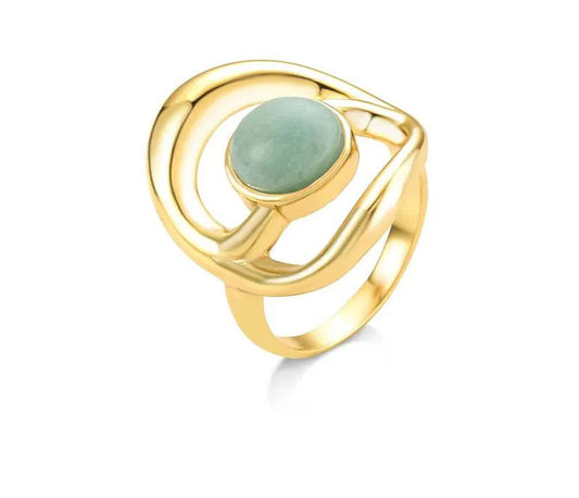 Movement Ring- Green Quartz