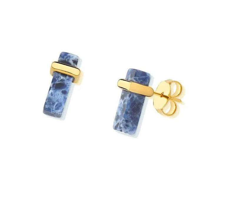Jungle Gems Block Earring - Sodalite