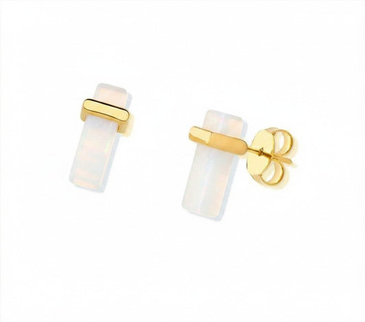 Jungle Gems Block Earring - Opaline