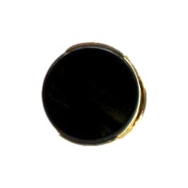 Geometric Circular Gemstone Ring - Black Agate