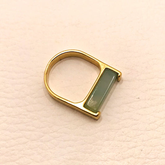 Rio Design Geometric Stick Ring - Blue Sky Agate