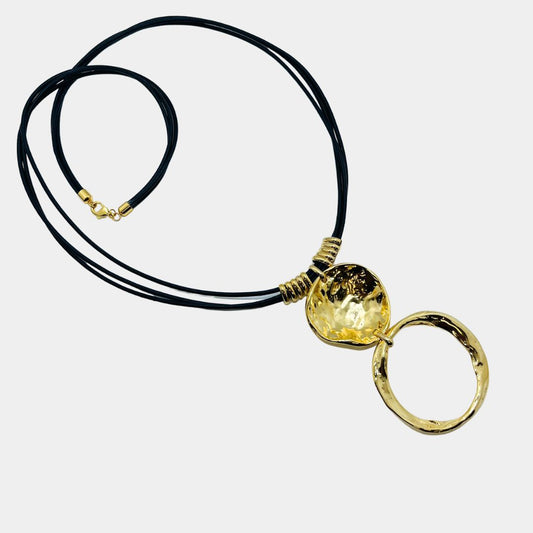 Martillado Double Long Necklace - Gold
