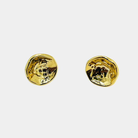 Martillado Stud Earring- Gold