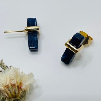Jungle Gems Block Earring - Sodalite
