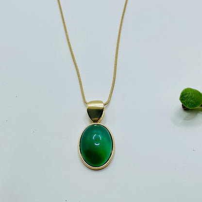 Jungle Gems Pendant - Green Agate