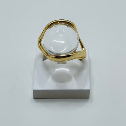 Whisper Sphere Ring - Crystal Quartz