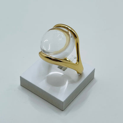 Whisper Sphere Ring - Crystal Quartz