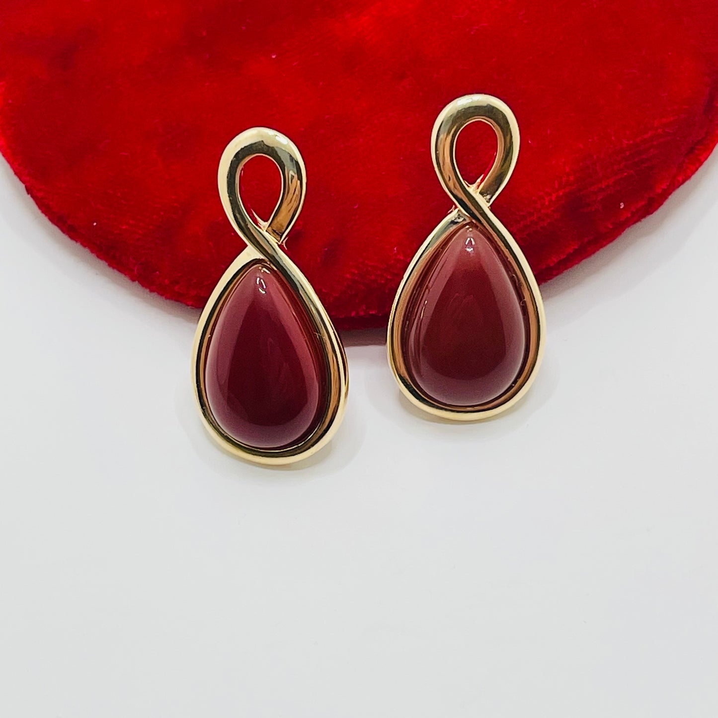 Enigma Drop Earring- Red Agate
