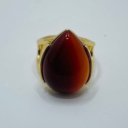 Enigma Drop  Ring- Red Agate