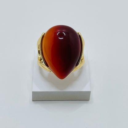 Enigma Drop  Ring- Red Agate