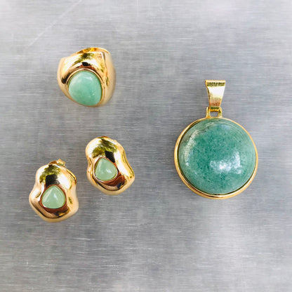 Bold Collection Large Earring - Green Quartz