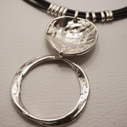 Martillado Double Long Necklace - Silver