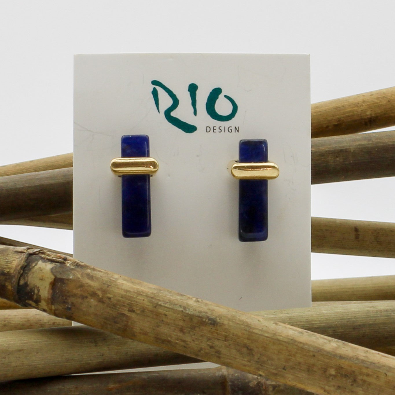 Jungle Gems Block Earring - Sodalite