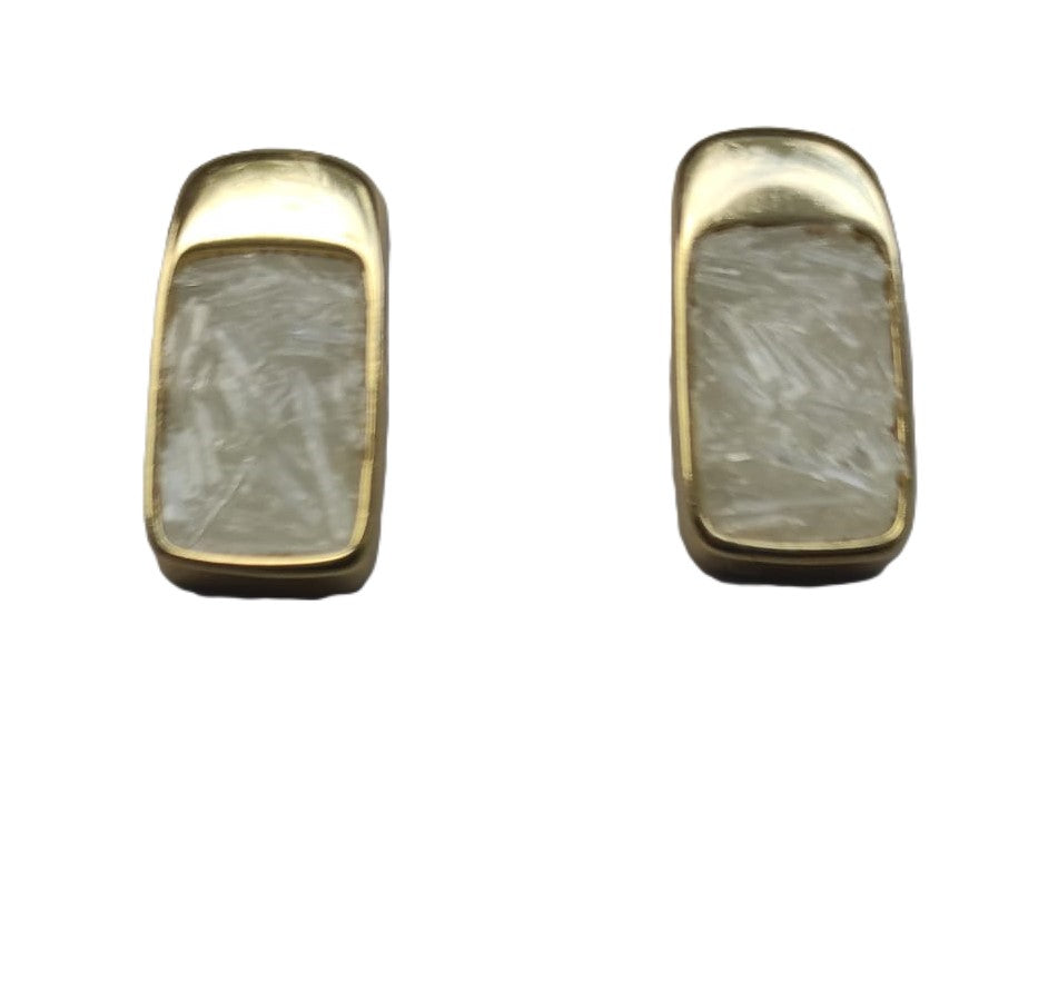 Fragments Square Earring- Selenite