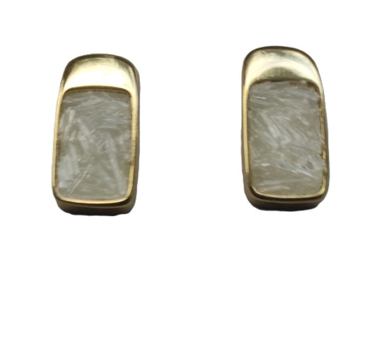 Fragments Square Earring- Selenite