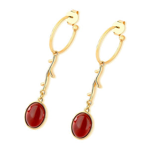 Ocean Collection Hoop Earring - Red Agate