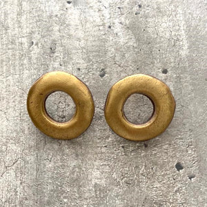 Ceramic Loop  Earring - Gold