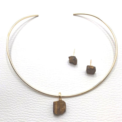 Colgante de piedras preciosas en bruto - Ojo de tigre