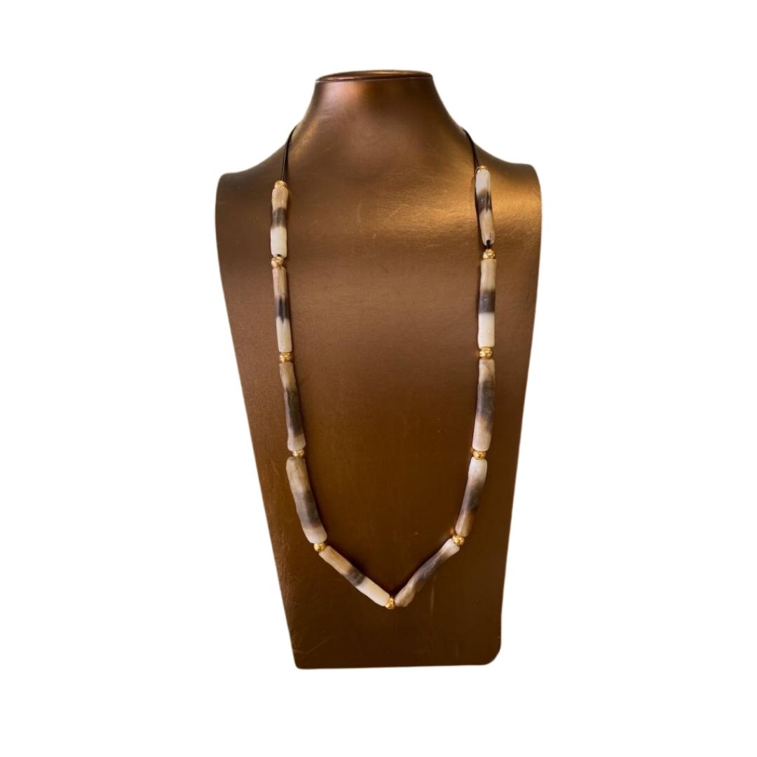 Horn Texture Ceramic  Long Necklace