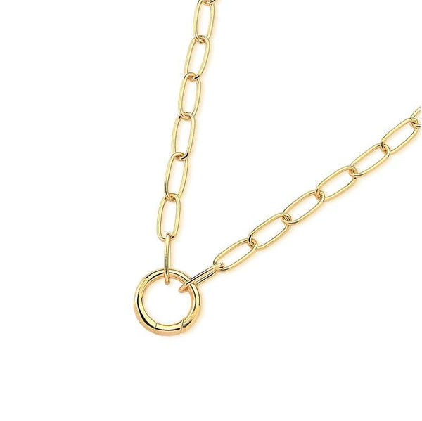 Large Link Chain with Circle Lock -18K Gold plated - Rio Design Europe