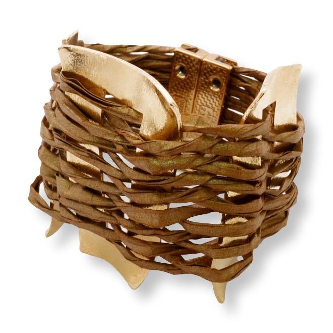 Marilia Capisani Gold Trapezium Sustainable Paper Bracelet - Rio Design Europe
