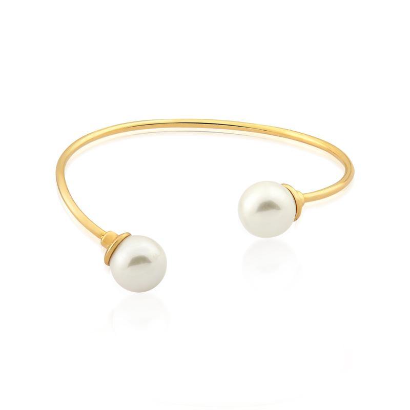 Two Pearls Open Bracelet- 18K Gold Plated - Rio Design Europe