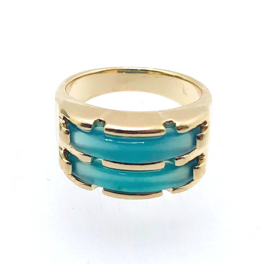 Double Stripe Gemstone Ring