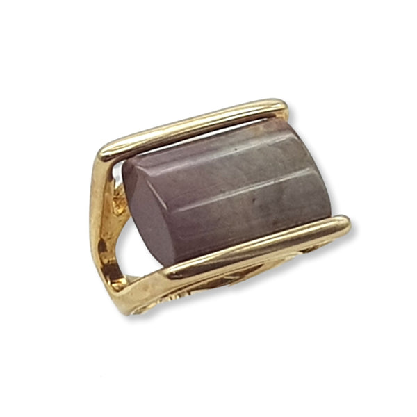 Rectangular Slab Gemstone Ring - Polychrome Jasper