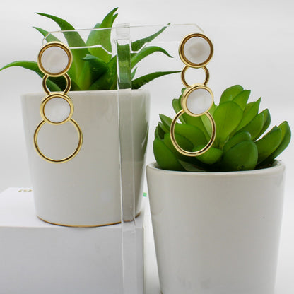 Rio Design Linked Circles Gemstone Earring