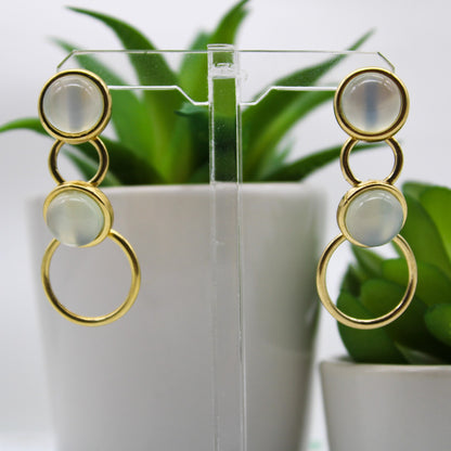 Rio Design Linked Circles Gemstone Earring