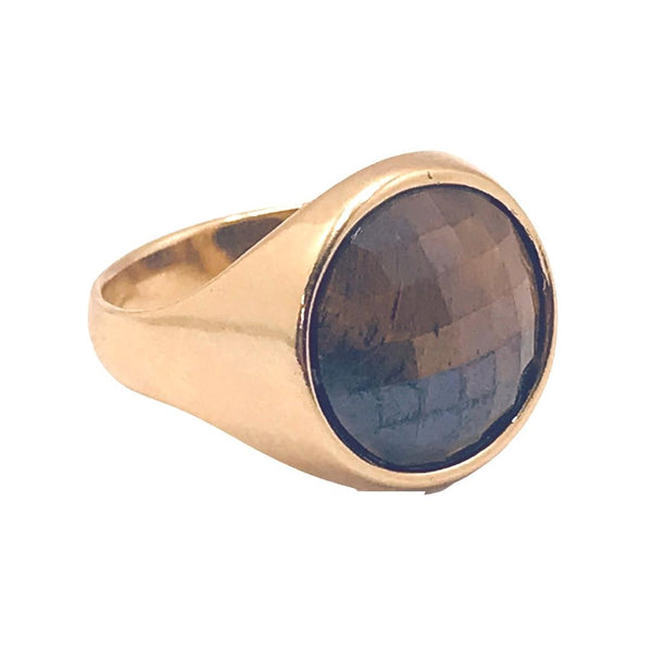 Pearly Gemstone Small Ring - Peraly Tiger Eye