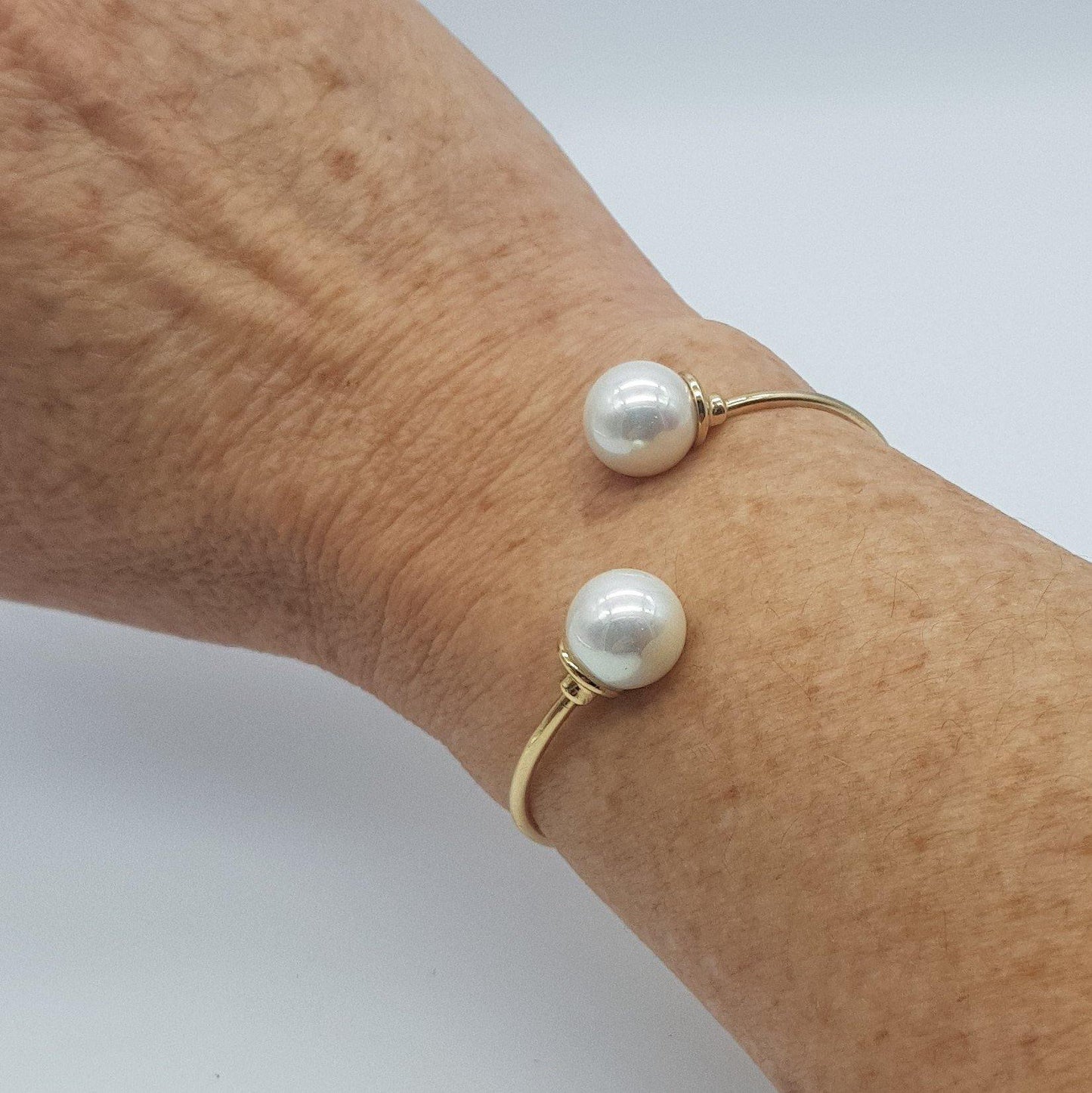 Two Pearls Open Bracelet- 18K Gold Plated - Rio Design Europe