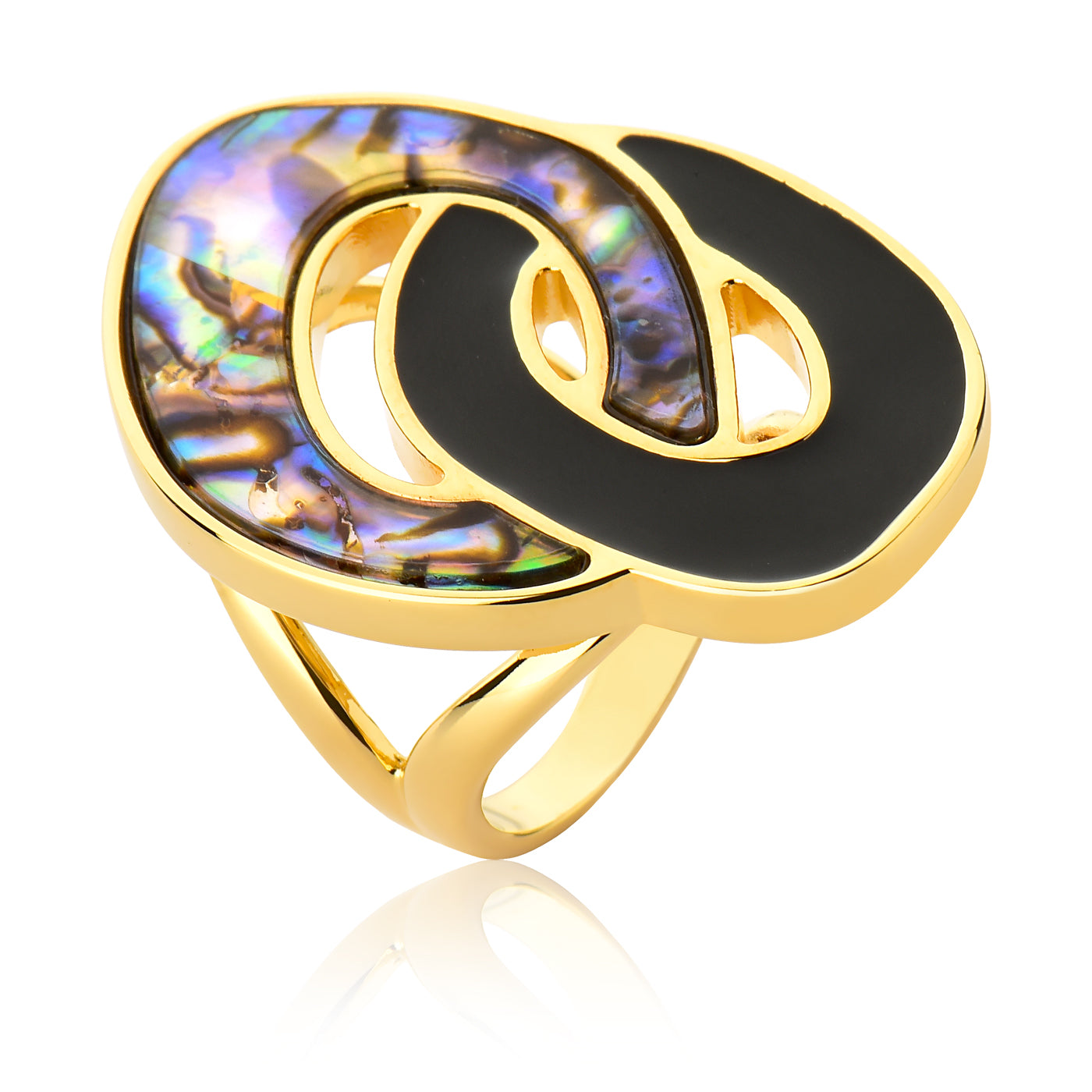 Two Links Abalone Ring