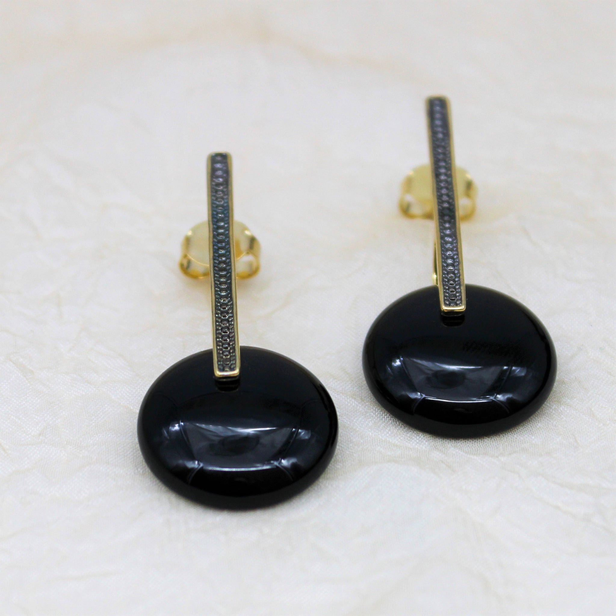 Gold and Black Rhodium Collection Stick Earring